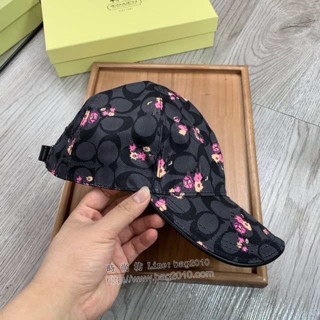 Coach男女同款帽子 蔻馳經典小碎花印花棒球帽鴨舌帽  mm1757